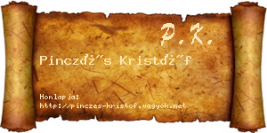 Pinczés Kristóf névjegykártya
